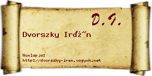 Dvorszky Irén névjegykártya