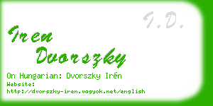 iren dvorszky business card